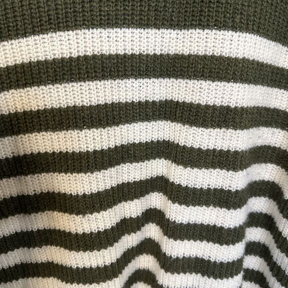Olive Green Striped Sweater Womens S - Picture 6 of 9